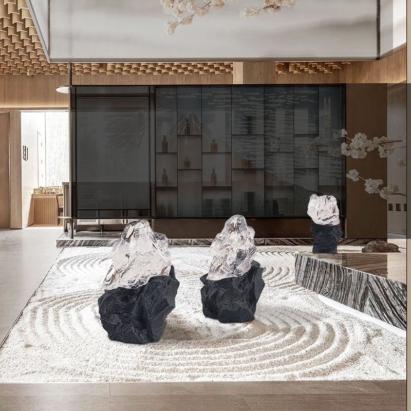 Simple Modern Transparent Resin Sculpture Living Room Model House Entrance Art Ornament Desktop Fortune Stone Simple Modern Transparent Resin Sculpture Living Room Model House Entrance Art Ornament Desktop Fortune Stone