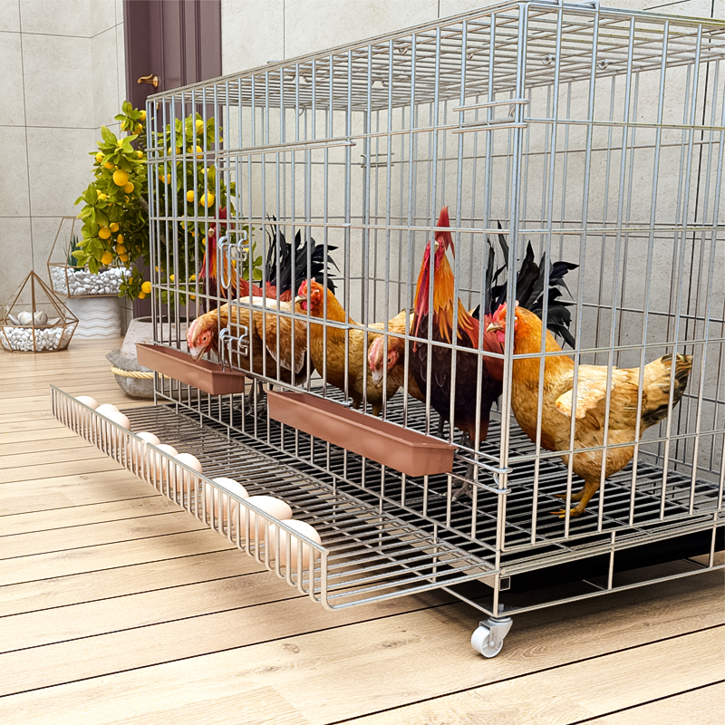 Chicken cage household chicken cage large extra large automatic manure cleaning folding cage chicken coop barbed wire duck goose cage