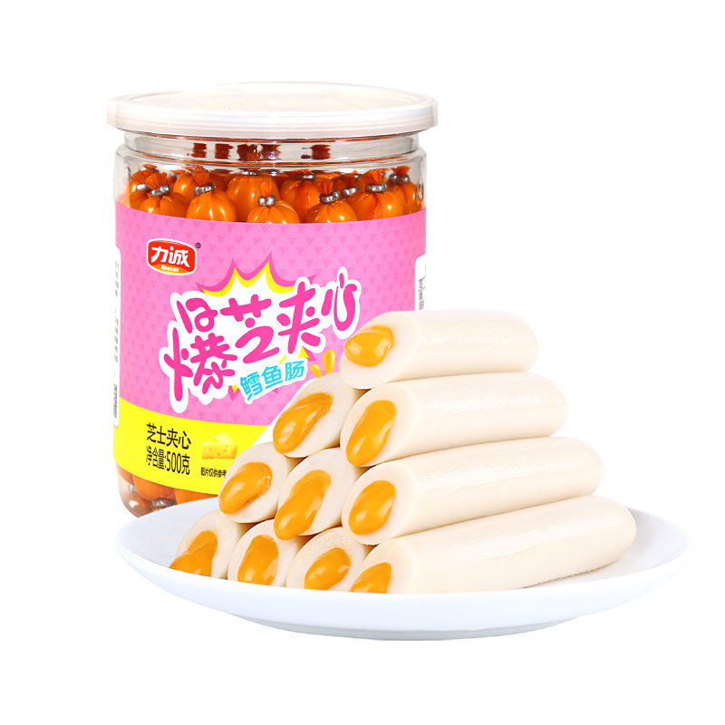 Licheng Explosion Cheese Cheese Clamp Cod Chicks Nutritional Healthy Fish Ham Gut Snacks 500g