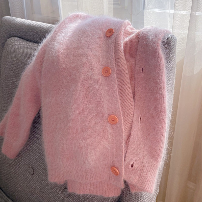 Sweater sweater coat loose wearing lazy wind knitted tops in autumn and winter thickening warm wave