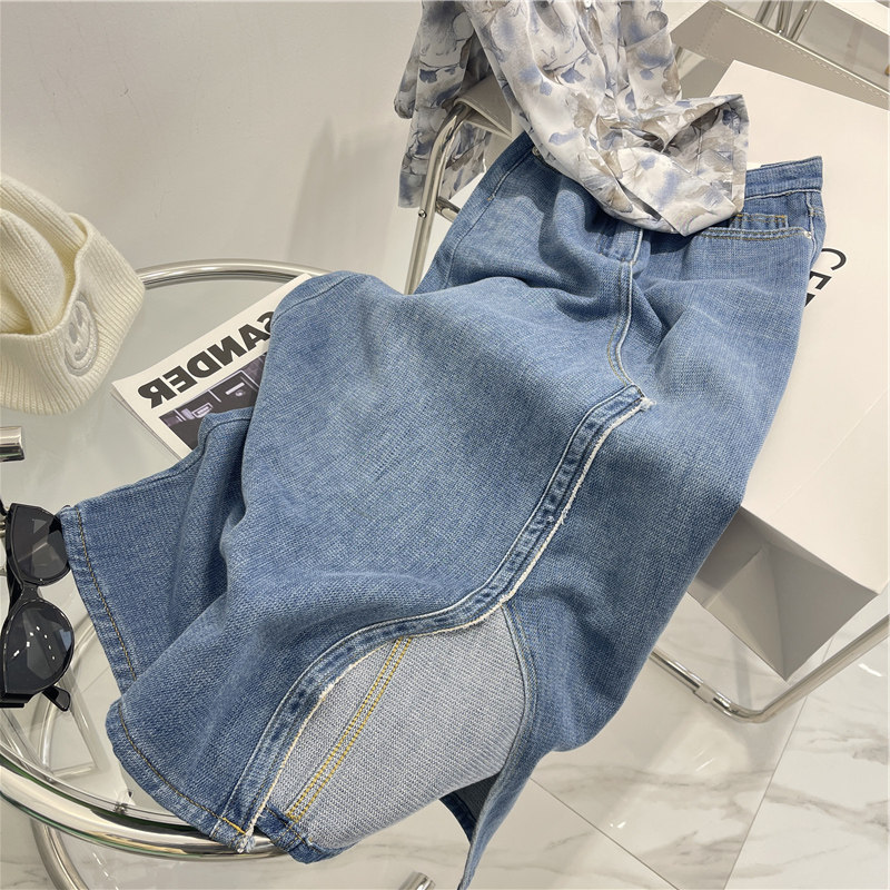 Cowboy crossed a half - body skirt in the summer of 2023 new high waist and thin skinny fashion skirt tide