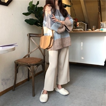 Early autumn suit womens casual fashion two-piece foreign atmosphere age temperament Imperial sister gentle style knitted sweater set
