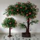 Simulated Orange Tree, Large Indoor and Outdoor Artificial Fruit Tree, Apple Tree, Landscaping Decoration, Fake Tree, Banyan Tree, Shopping Mall, Hotel