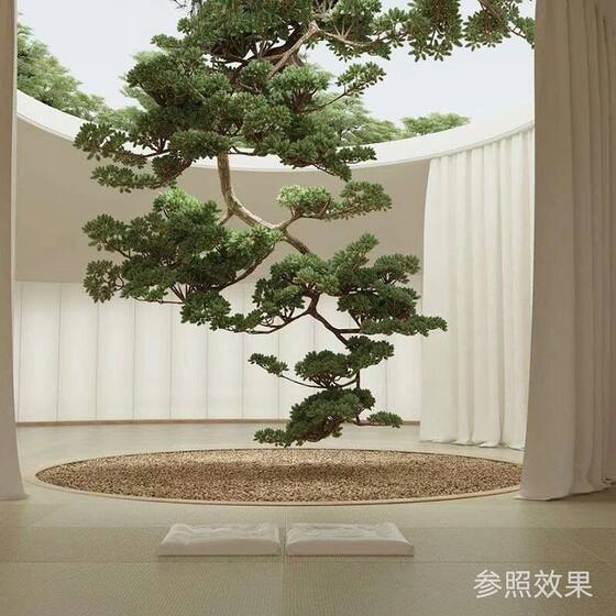 Large Hanging Artificial Welcoming Pine Tree Wall Decoration with Upside-Down Pine Branches for Indoor Display, Tea Room, Entrance, Hotel Landscaping