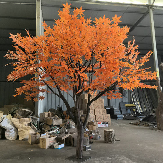 Artificial Maple Tree, Fake Maple Tree, Large Shopping Mall Hotel Greenery, Artificial Tree Decoration, Indoor and Outdoor Landscaping, Red Maple Tree