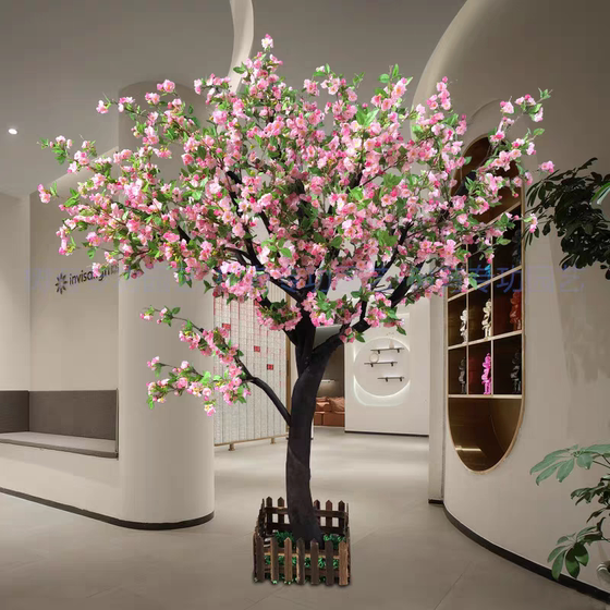 Artificial Crabapple Tree, Apple Blossom Branch, Osmanthus Tree, Fake Flower Tree, Silk Flower, Chinese-Style Living Room Artificial Tree Decoration, Landscaping Ornament