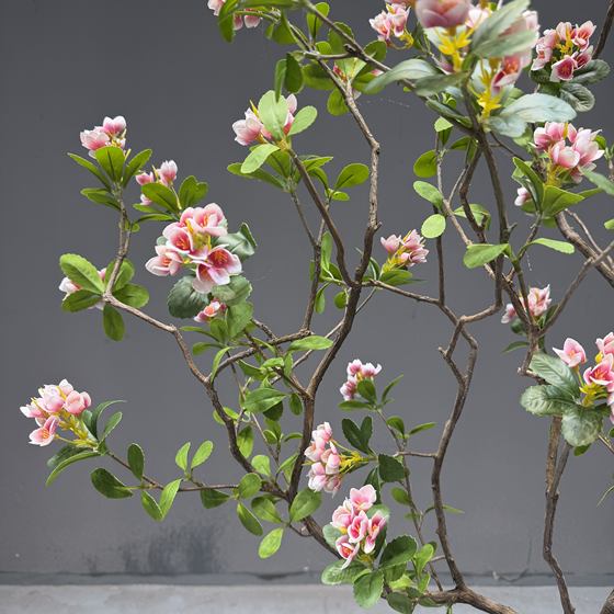 Simulated Island Spring Flower Tree Display Window Indoor Greenery Office Staircase Decoration Landscaping Ornaments Plant Landscape Artificial Tree