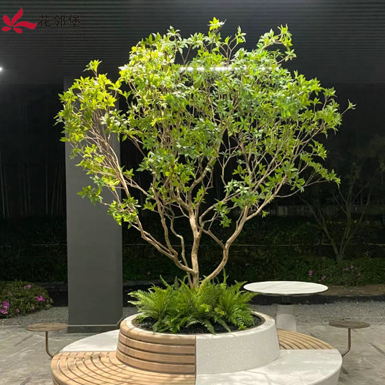 High-End Horsewood Window Display Landscaping, Artificial Plants, Indoor Simulated Greenery, Decorative Trees, Large Fake Trees, Minimalist Landscape