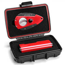 High-end multifunctional cigar cutter set cigar lighter with cigar scissors windproof inflatable lighter gift box