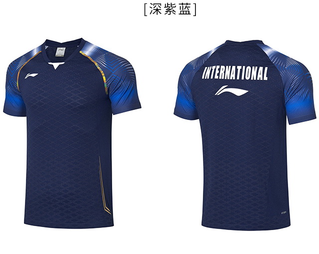Li Ning Badminton International Style Speed Dry Men's Competition Suit Competition Blouse T-shirt Vest Sport Shorts Skirt AAYQ303