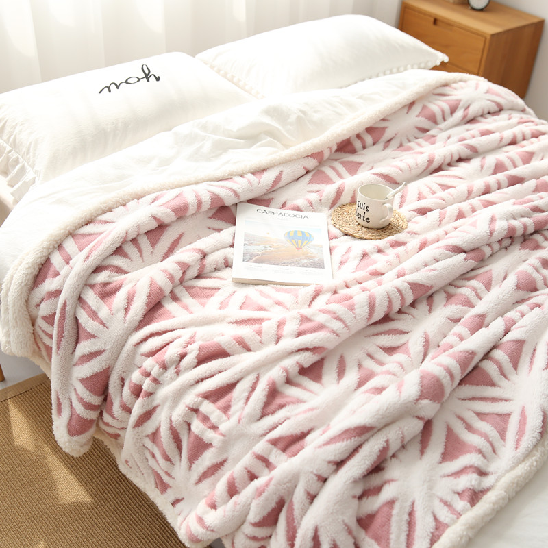 Lamb fleece suede wool suede blanket double thickened flannel blanket winter couch blanket Coral Suede Blanket Blanket