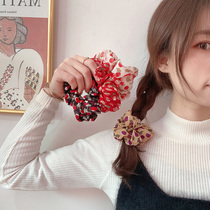 Large intestine Hairband bm Net red ins cute floral ponytail rubber band Korean simple temperament retro hair rope