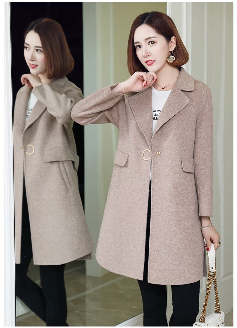 Tự hào mùa đông 2018 áo khoác nhung hai mặt mới dành cho nữ dài phần áo len cao cấp Hepburn gió không cashmere chống mùa áo khoác nữ de thương