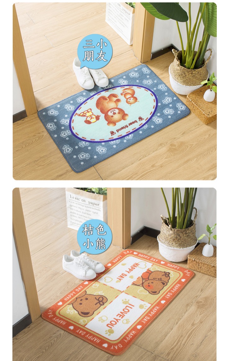 Thấm thảm cartoon chà xám tấm thảm chùi chân không trượt thảm sàn mat mat cửa Winnie thảm trượt thảm - Thảm sàn thảm đá lau chân