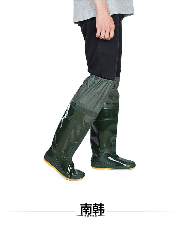 Giày đàn hồi cấy ghép giày đi mưa trên đầu gối chống trượt ống cao nam và nữ mới đi mưa đi giày mềm nước cánh đồng - Rainshoes ủng cao su lội nước