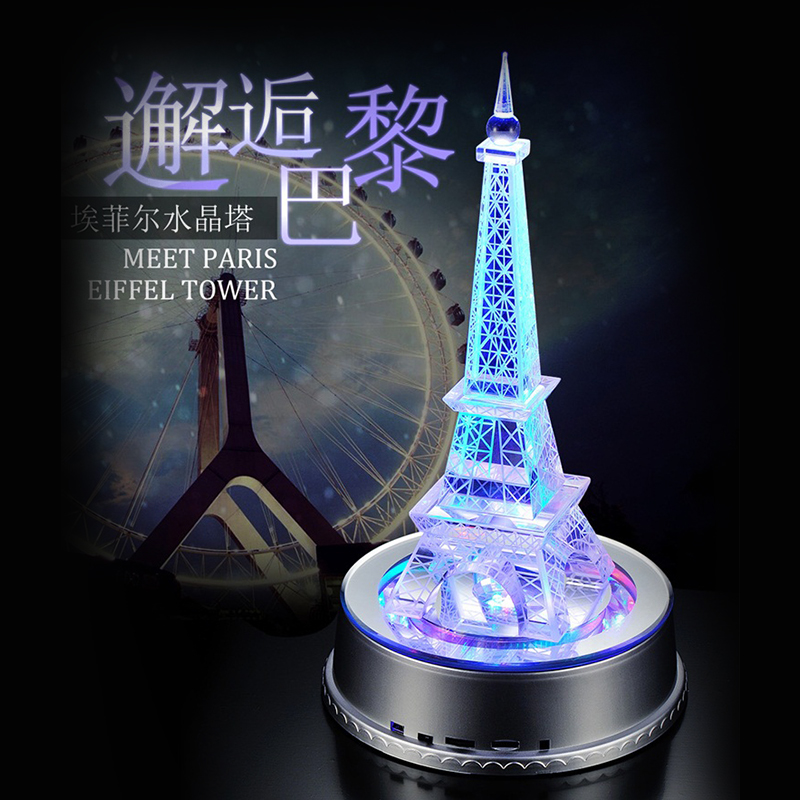 Creative birthday gift crystal Eiffel Paris Tower model to send girlfriends and girlfriends glowing ornaments