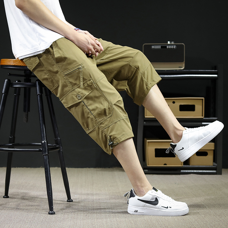 Summer Thin Shorts for 12-Year-Old Boys, 13-Year-Old Junior High School Students, Teenagers, 14-Year-Old Cargo Shorts, 15-Year-Old Big Kids, Pure Cotton Mid-Length Pants