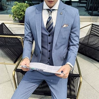 G1671 светло -голубой (костюм + брюки) галстук