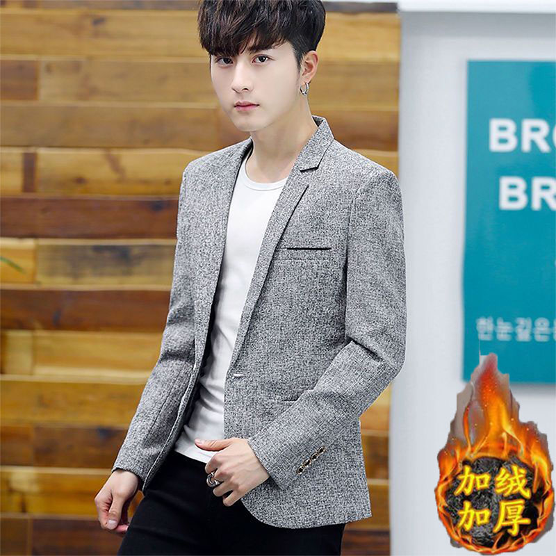 2021 new spring and autumn men's dark tattoo small suit Han version sashimi jacket men's youth trend west suit casual blouse