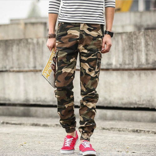 Тактические износостойкие рабочие камуфляжные штаны, свободный крой