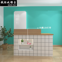 Simple modern clothing store counter cashier Small barber shop Front desk Reception desk Milk tea shop Bar table