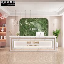 Simple and modern reception desk Clothing store bar counter Imitation marble Hotel beauty salon Company counter cashier