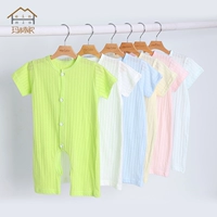 Quần áo trẻ em mùa hè nhẹ cotton mỏng tay ngắn lưới romper quần áo quần áo trẻ sơ sinh quần áo trẻ sơ sinh - Áo liền quần bộ áo liền quần dài tay cao cấp cho bé sơ sinh