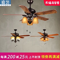 American ceiling fan light Dining room living room household fan light European retro bedroom fan light with fan chandelier
