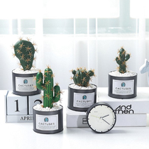 Modern Nordic model room decoration simulation cactus succulent fairy column potted retro fairy plant decoration