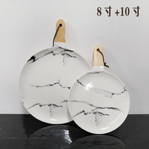 Nordic kitchen fittings kitchen kitchen dining table decoration cabinet decoration dining room simulation bread marble dining plate