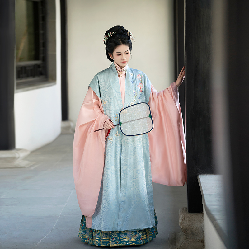 299エリア半減期羅尚2枚を選択|芙蓉酔明代女性漢服肩丈ベスト明末春夏