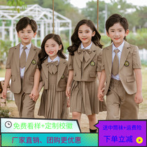 Summer New Kindergarten Garden Suit Summer Clothing Primary School Childrens School Suit Inellenwind Short Sleeve West Suit Flood