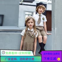 Summer new Inn Wind kindergarten Garden clothes summer clothing short sleeves dress Childrens school uniforms Damp Clothing for primary and secondary school students