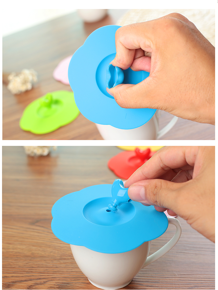 Kẹp muỗng chịu nhiệt chống rò rỉ silicone cốc sữa nắp thực phẩm không độc hại niêm phong cốc silicone phổ loại lớn bình giữ nhiệt cho bé