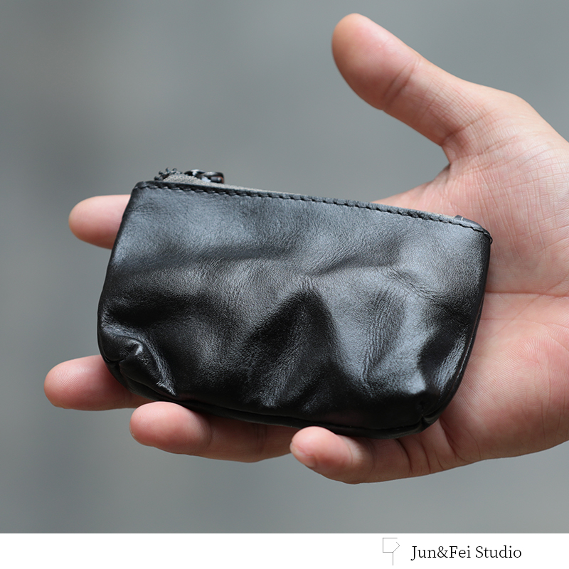 New American retro headlayer cow leather men zero wallets genuine leather washed by hand make old small coin key bag
