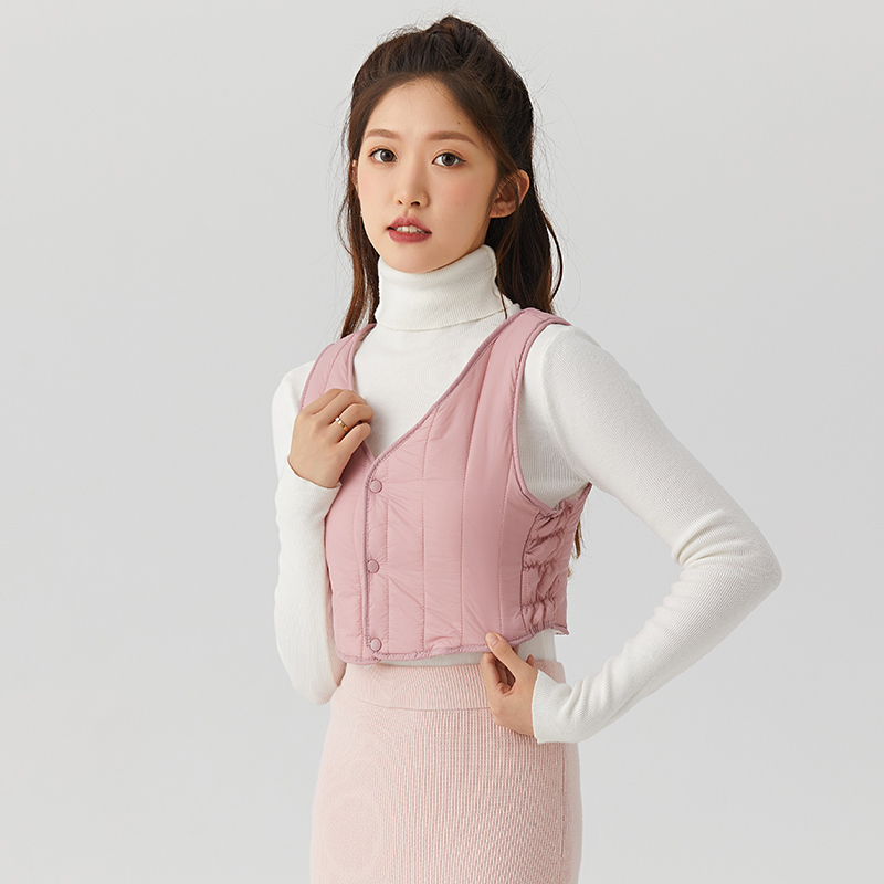 2023 Authentic Slim Fit Warm Vest Camisole Short down Cotton Vest Women's Winter Chest Protector Top