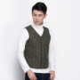 Mùa thu đông mẫu áo vest nam Hàn Quốc Slim áo không tay thể thao vest xuống áo khoác cotton vest vest comple tuổi 50