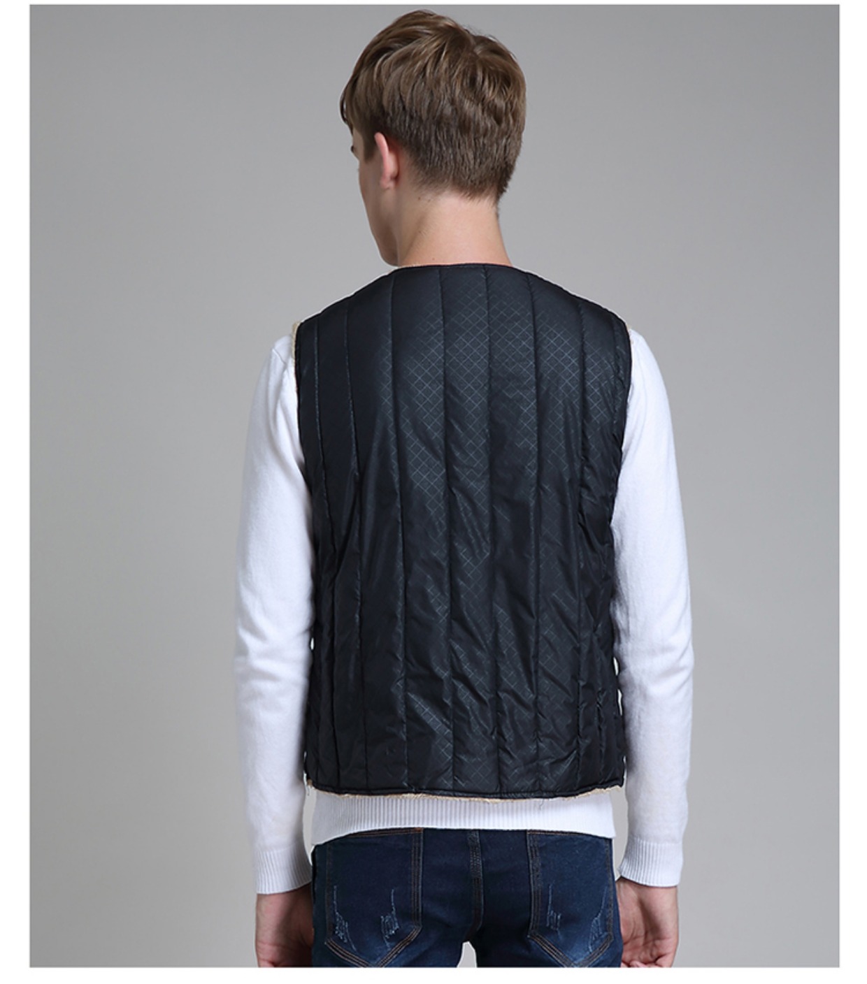 Mùa thu và mùa đông mẫu áo vest nam trung niên dày cộng với mỡ cừu cỡ lớn cashmere cộng với áo vest cashmere áo ấm áo vest quần thể dục