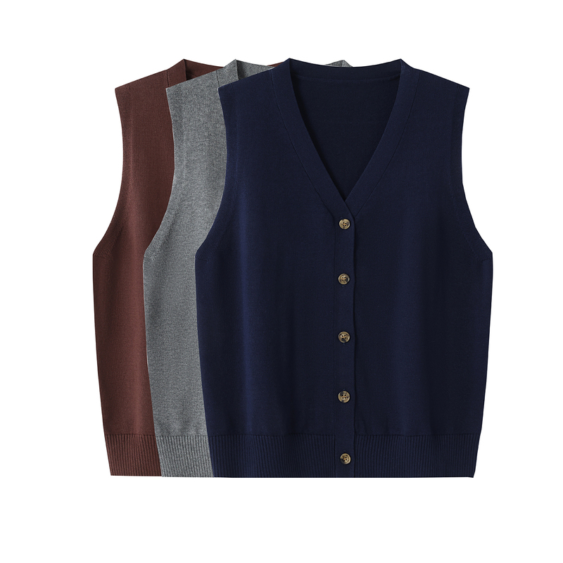 100% Pure Cotton Vest for Women, V-Neck, Thin, Non-Pilling, All-Cotton, Sleeveless Knit Cardigan, Layering Vest 100% Pure Cotton Vest for Women, V-Neck, Thin, Non-Pilling, All-Cotton, Sleeveless Knit Cardigan, Layering Vest