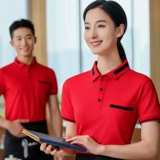 Летняя футболка polo для работы, чай с молоком, короткий рукав, делается под заказ