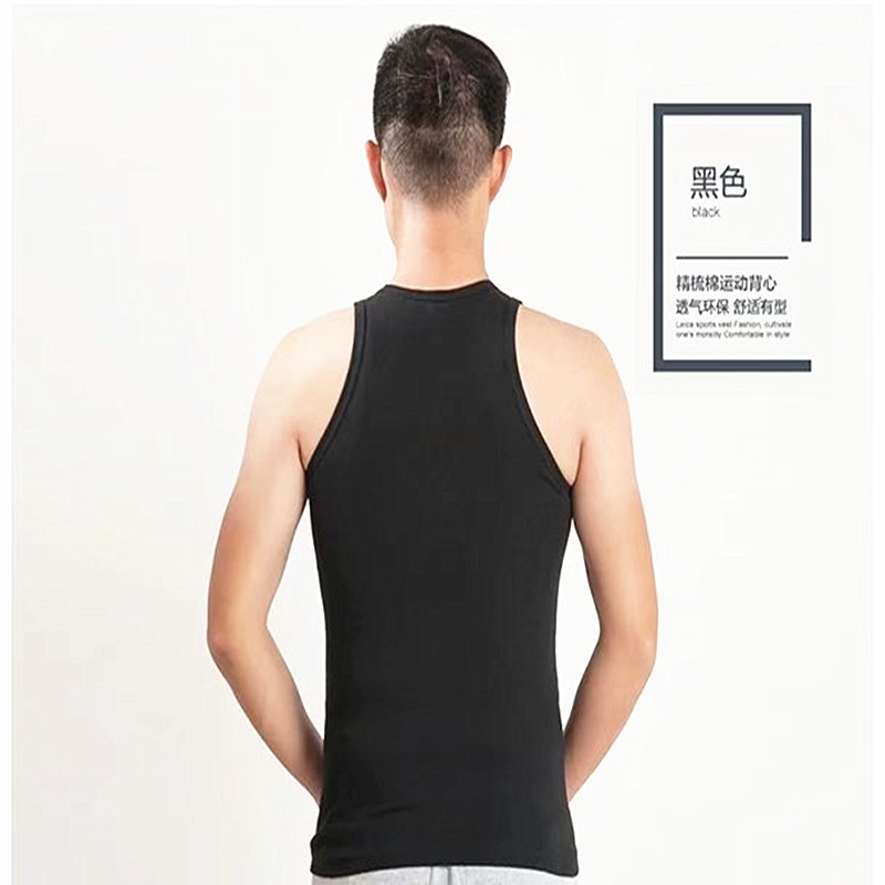 Năm sinh nam vest vàng co giãn cotton mỏng chạm đáy áo vest mùa thu đông thể thao mới áo 2 dây nữ