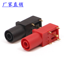 4mm banana socket pure copper gold plated 90 degree PCB panel socket safety type PA plastic shell high current 24A1000V