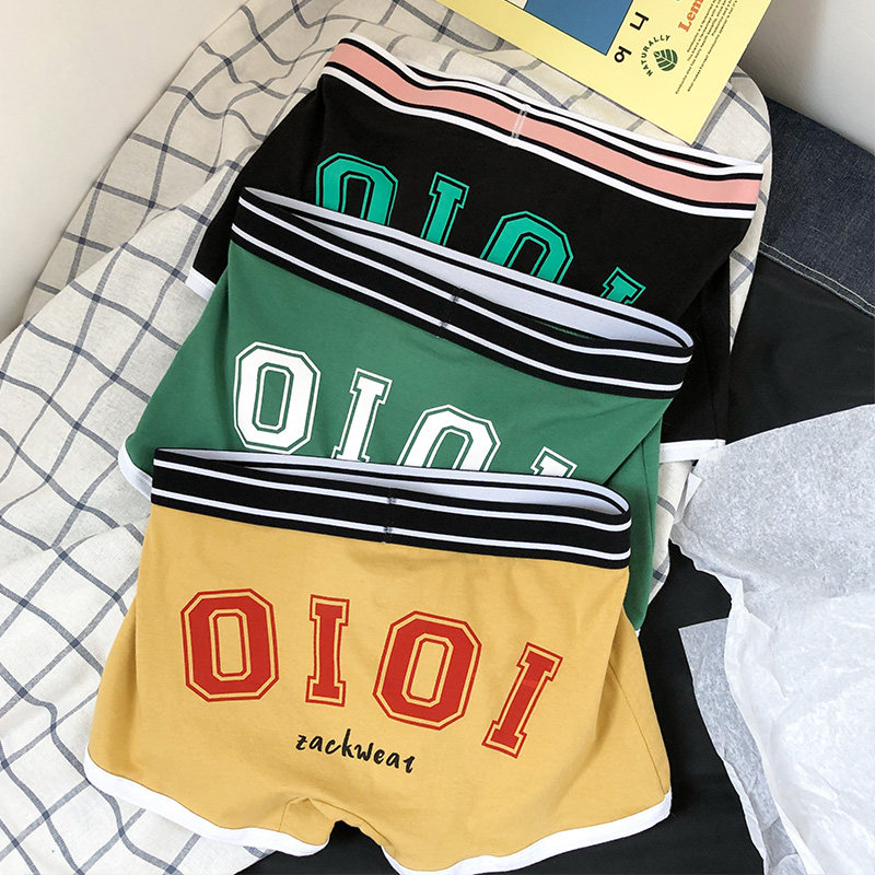 Men's underwear Four corner pants pure cotton sports craze Personality Students Four-corner Pants Youth Comfort Mid-Waist Shorts