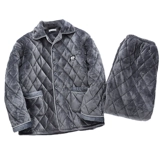 Мужская коралловая бархатная стеганая удерживающая тепло флисовая пижама, большой размер, увеличенная толщина