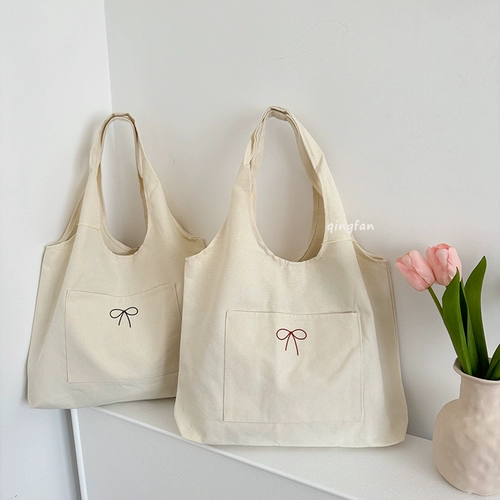 轻帆 Оригинальный дизайнерский жилет с бантиком, вместительная и большая сумка на одно плечо, универсальный шоппер для школьников