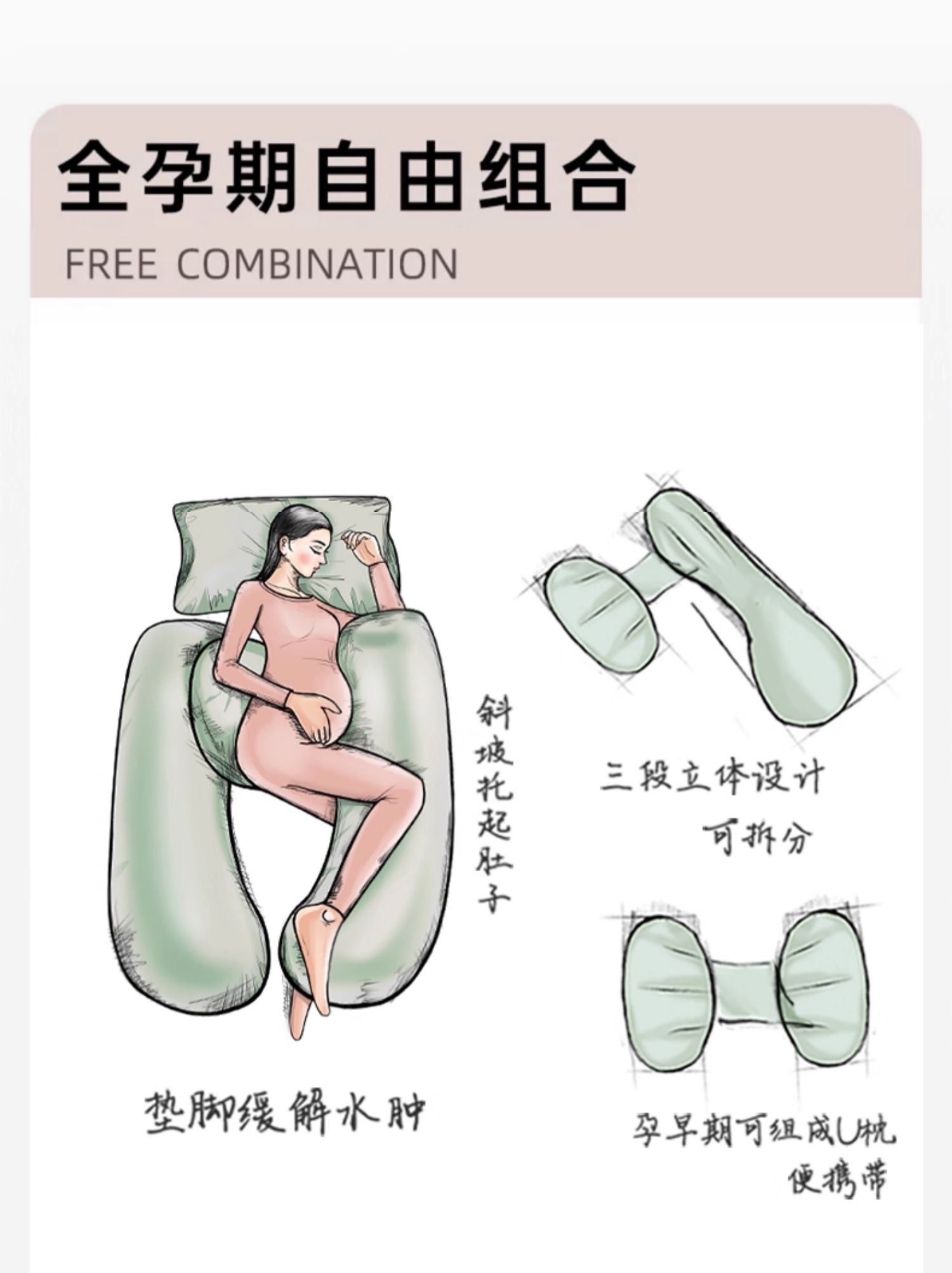 MommyTime孕妇枕护腰侧睡枕托腹抱枕头U孕妇必备神器孕妇侧卧枕孕 — 8
