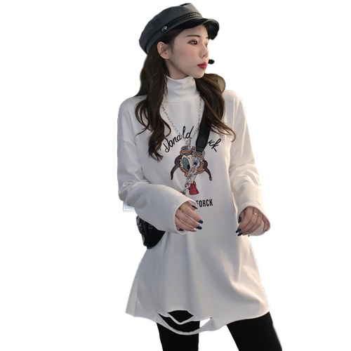 Демисезонный мультяшный длинный флисовый приятный телу лонгслив, коллекция 2021, средней длины