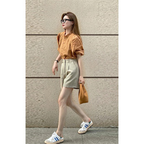 Freemi Summer Clothes New Xiaoxiangfeng Salt Style Wearing High-end Style Royal Sister Street Shirt Shorts Two-piece Suit for Women