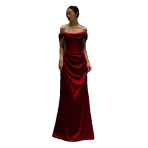 Toast Wear Bride 2024 New Summer Burgundy High-Quality One-Shoulder Wedding Engagement Light Luxurious Evening Dress