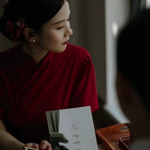 Вечернее платье, ципао для невесты, бордовое ретро свадебное платье, подходит для подростков